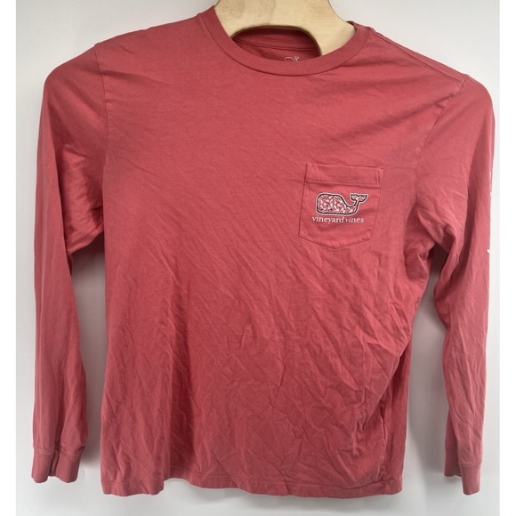 Vineyard Vines  Long Sleeve Pocket Tee Pink Men's Size Medium Lacrosse Whale - Picture 2 of 5